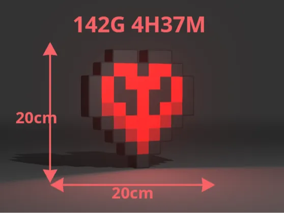 hardcore heart MINECRAFR LEDBOX LAMP WALLART DECOR