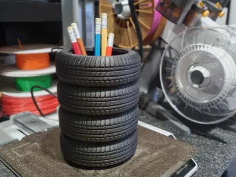 Tire pen organizer Bridgestone pencil holder box