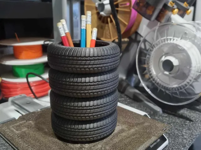 Tire pen organizer Bridgestone pencil holder box