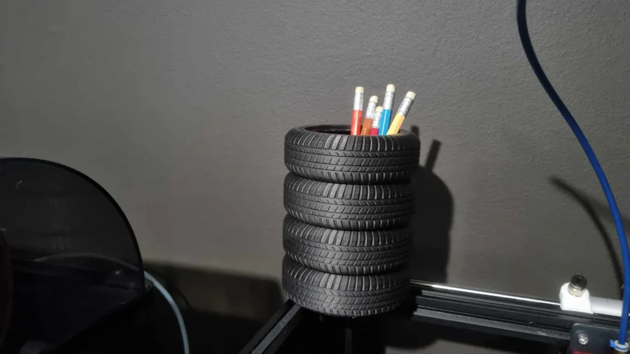 Tire pen organizer Bridgestone pencil holder box view 3