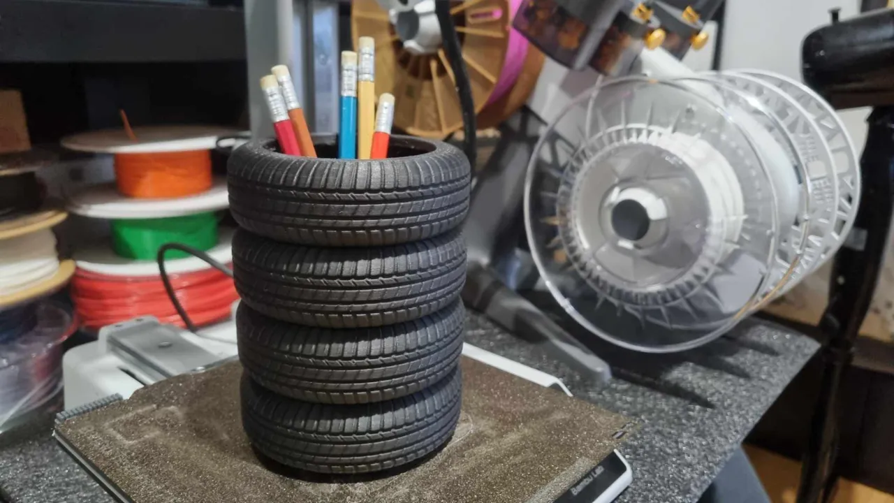 Tire pen organizer Bridgestone pencil holder box view 2
