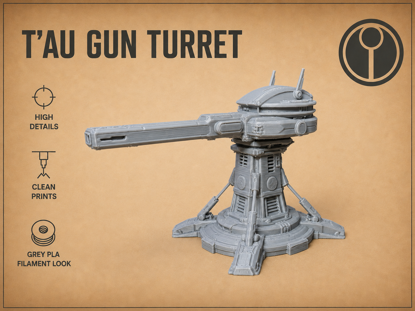 Tau heavy gun turret - Tabletop Terrain - 1