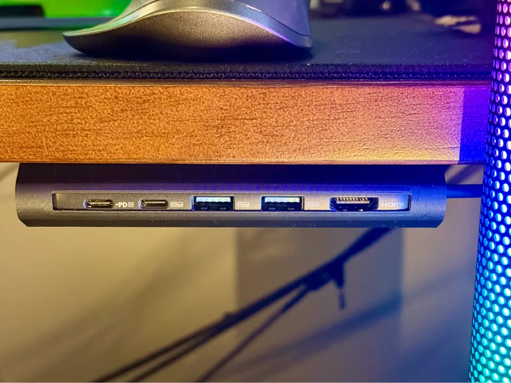Hub Under Computer Anker 332 USB-C Hub Under Desk Mount - Free 3D Print Model - MakerWorld