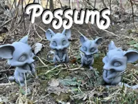 Figurines mignonnes opossum, souris et rat — photo 1