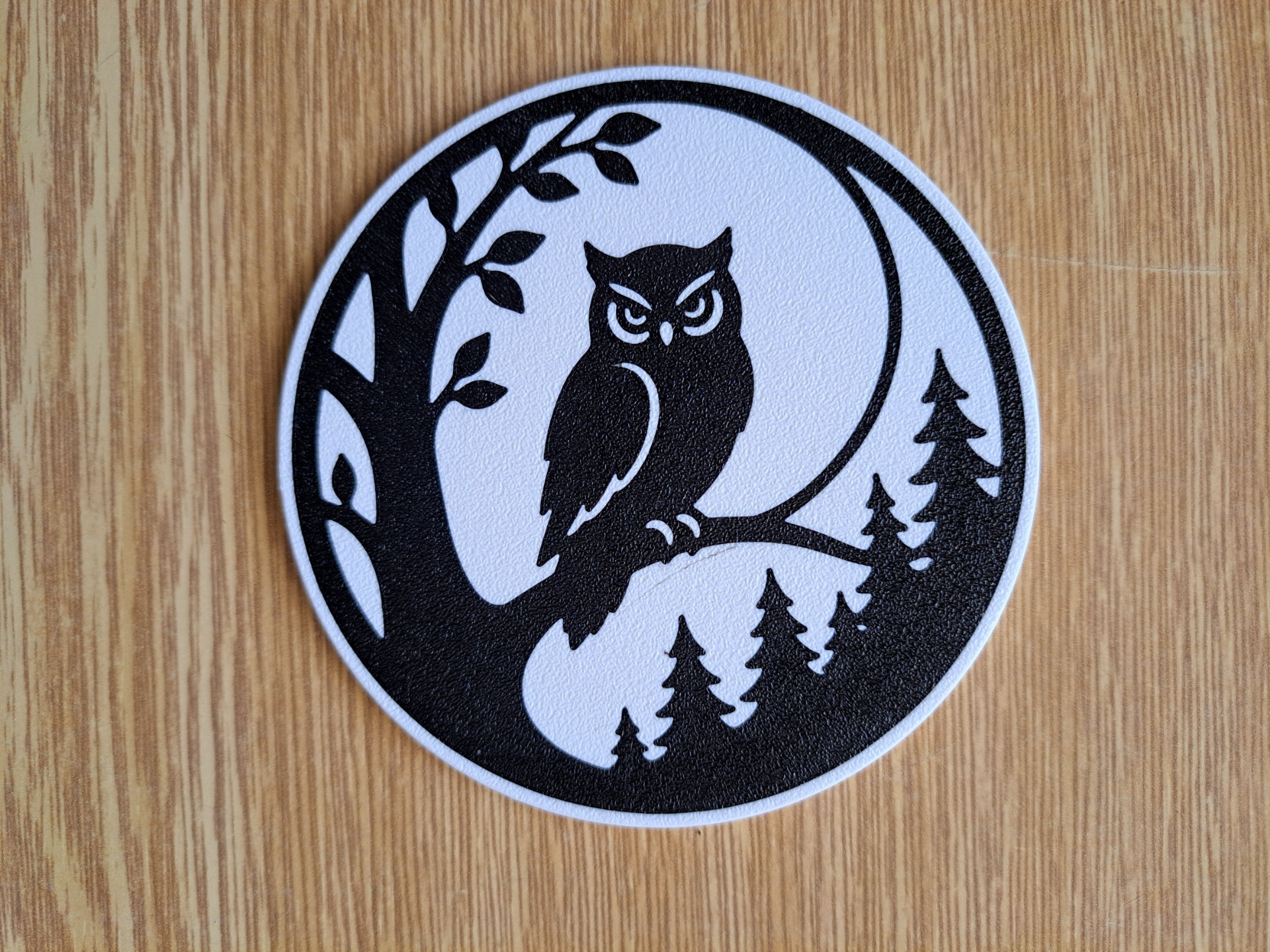Moonlit Forest Owl Coaster