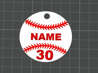 Custom baseball name and numbers keychain