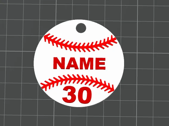 Custom baseball name and numbers keychain