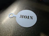 Pochoir à café — inscription Moin — photo 1