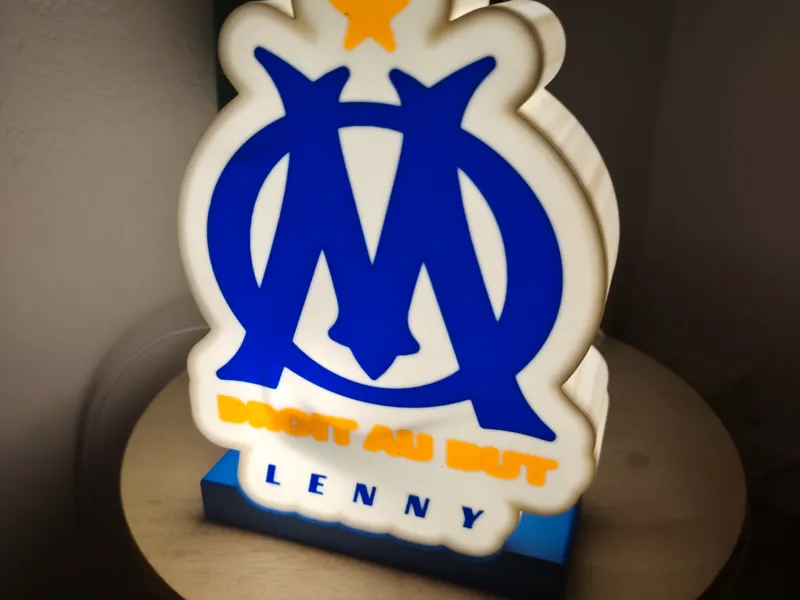 LIGHT BOX OM - Olympique de marseille prénom