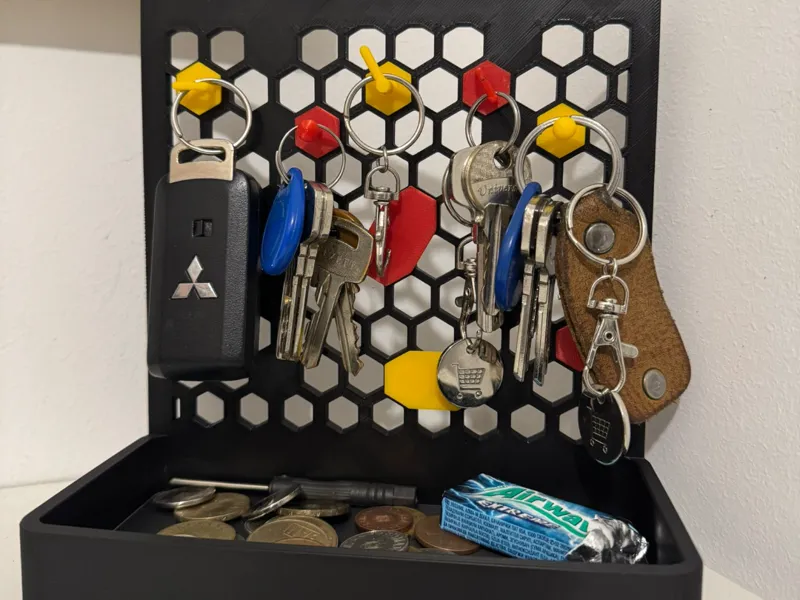 Honeycomb Modular Key Organizer with Tray