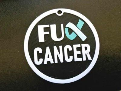 FUCK CANCER keychain badge 6.5cm