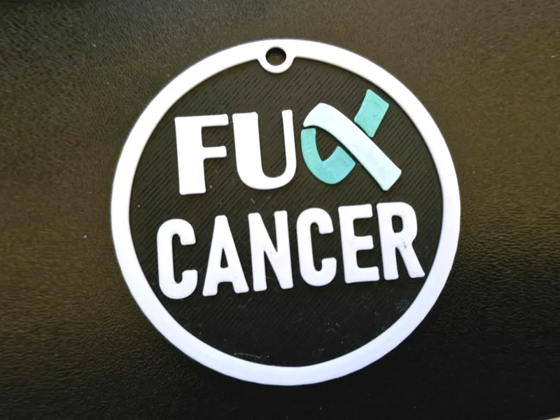 FUCK CANCER keychain badge 6.5cm