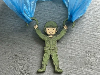 Parachutist Military Soldier Toy Figure