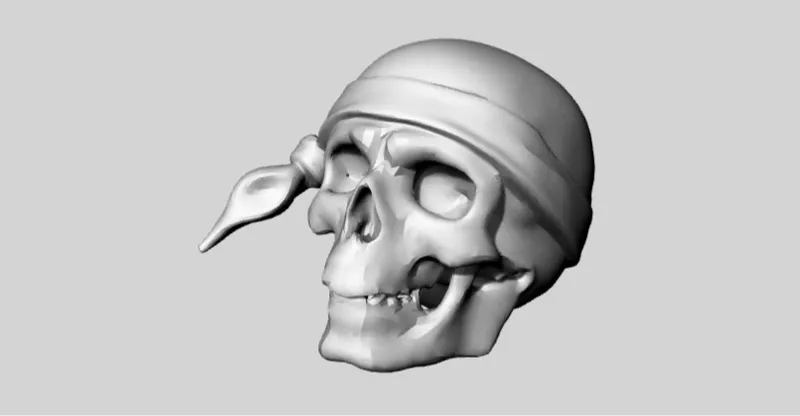 Skull with bandana