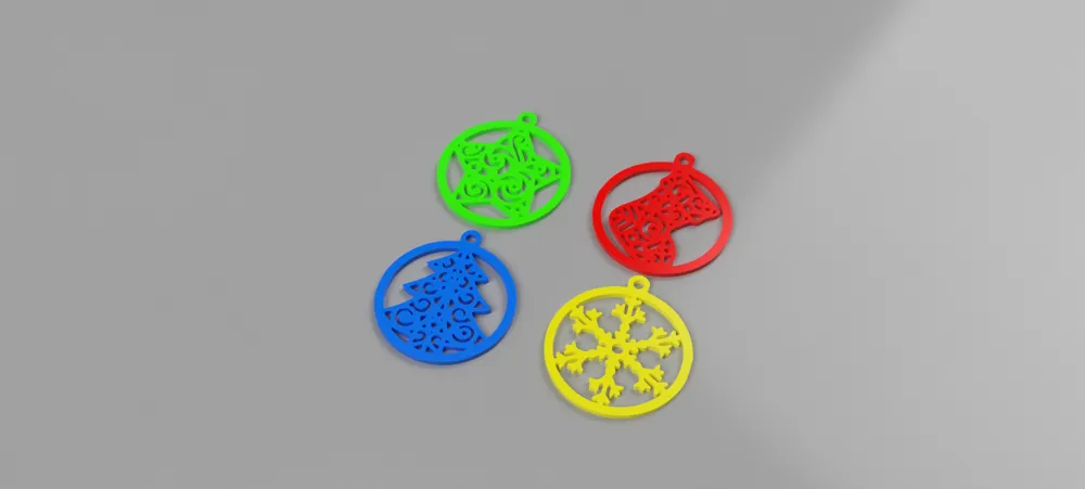 Pack 4 Pendants Christmas Tree by Magic Studio 3D - MakerWorld
