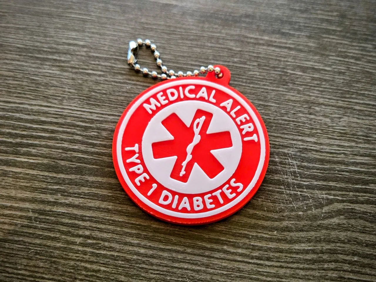 RFID Medical Alert Diabetes Keychain - Type 1 or 2 view 3