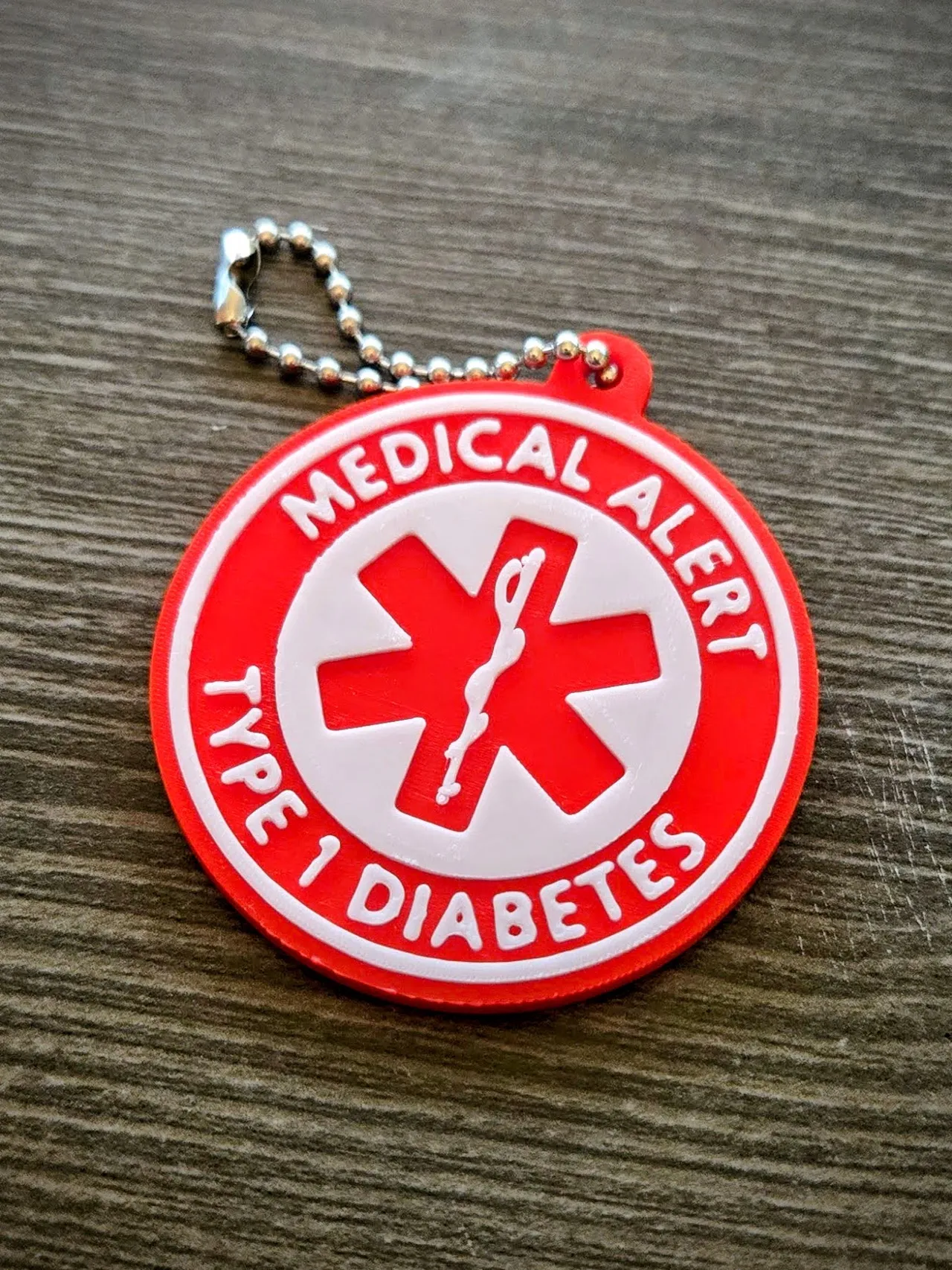 RFID Medical Alert Diabetes Keychain - Type 1 or 2 view 2