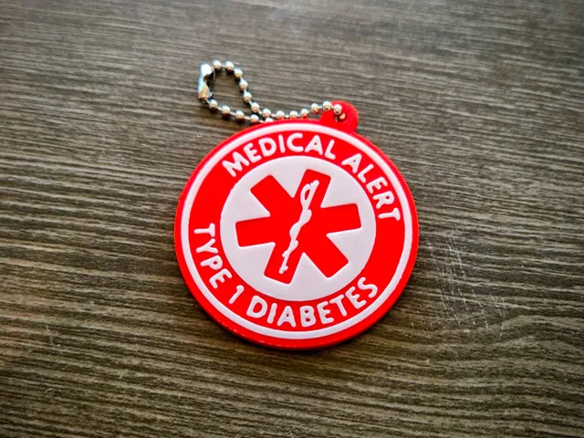 RFID Medical Alert Diabetes Keychain - Type 1 or 2