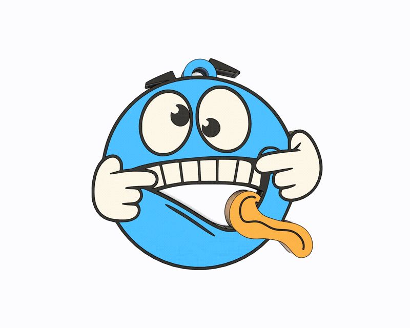 Blue Emoji - La lala La La Keychain, Earring, Bagc