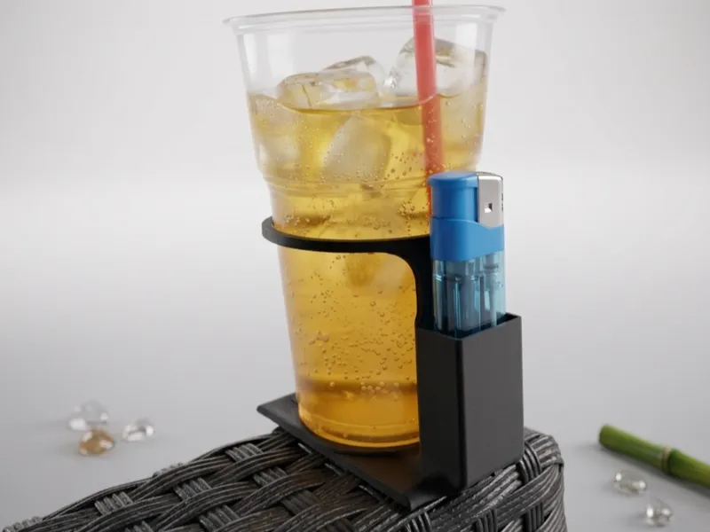 Armrest Cup Holder with Lighter Slot