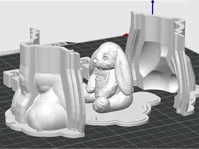 Cute Bunny Counter-mold - 3D Casting Mold