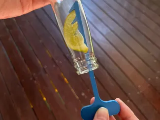 Beer bottle lime remover
