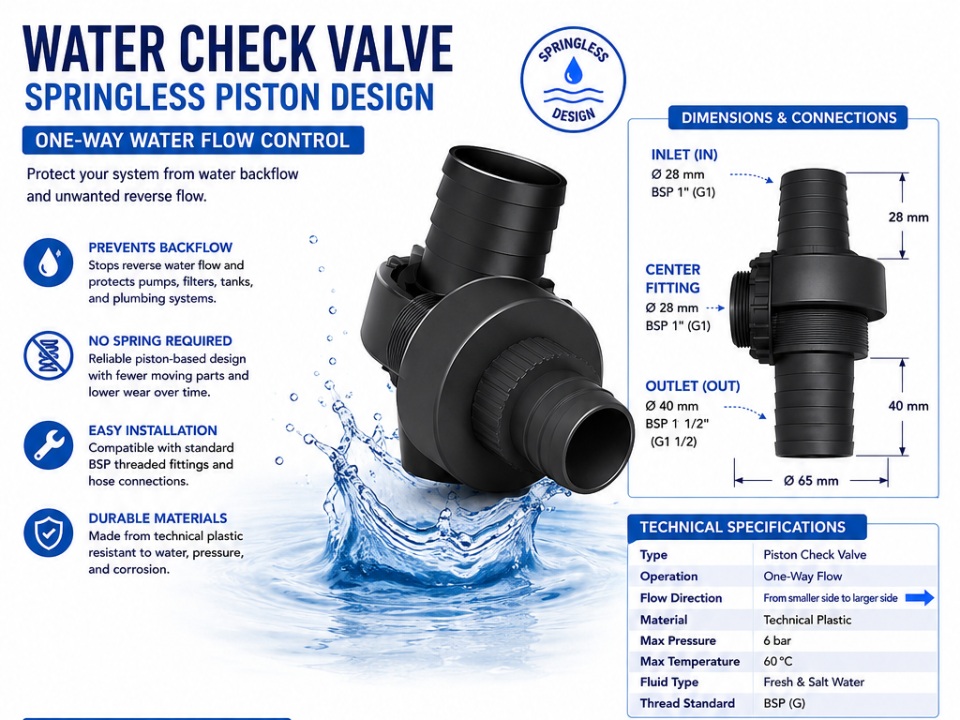 Water Check Valve for Pump Systems