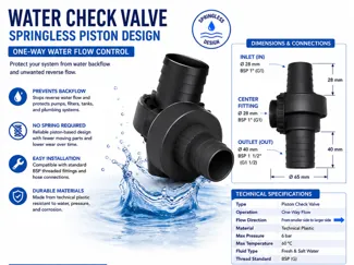 Water Check Valve for Pump Systems