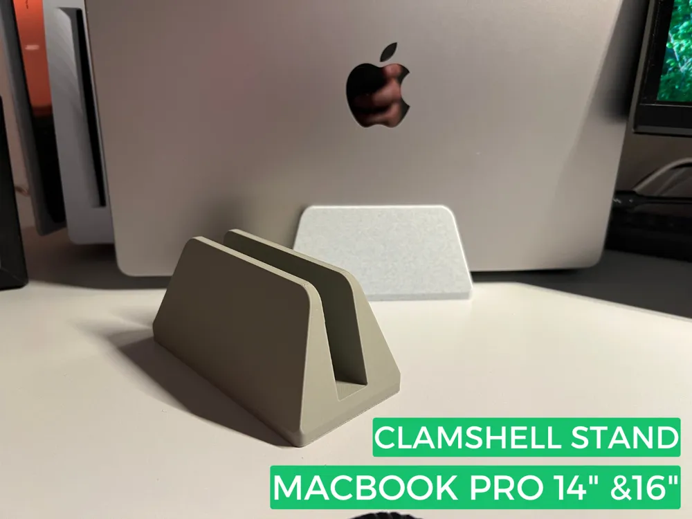 MacBook Pro 14 & 16-inch Clamshell vertical Stand - Free 3D Print