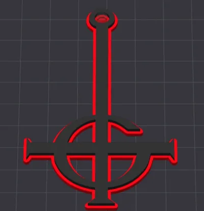Ghost Cross Keyring or Earring 