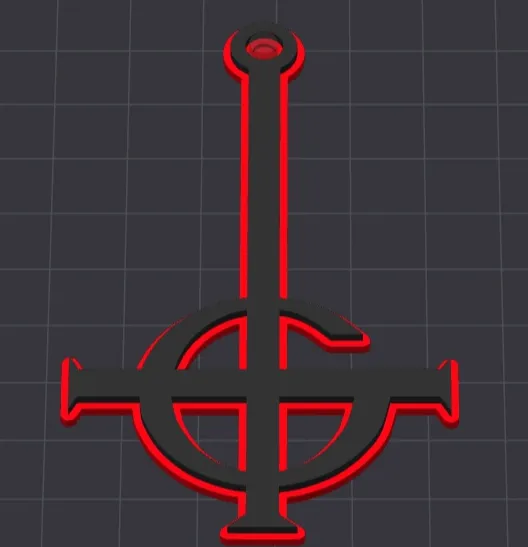 Ghost Cross Keyring or Earring 