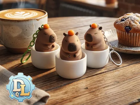 Llavero: Capy-ccino Clicker Keychain — referencia de MakerWorld