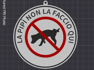 Cartello Divieto Cane :"La pipì non la faccio qui"