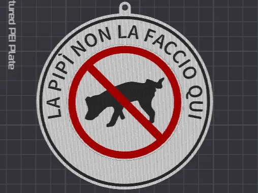 Cartello Divieto Cane :"La pipì non la faccio qui"