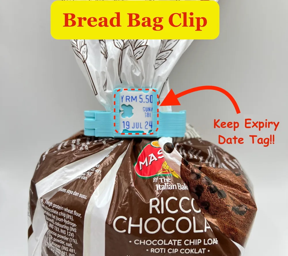 Bread Bag Clip + Expiry date tag holder by Billy The Boy MakerWorld
