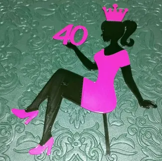 40 Woman in a crown cake topper