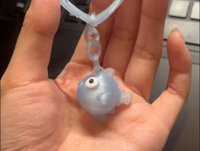 Cute-Eyed Small Fish Pufferfish Keychain Pendant Ornament Charm