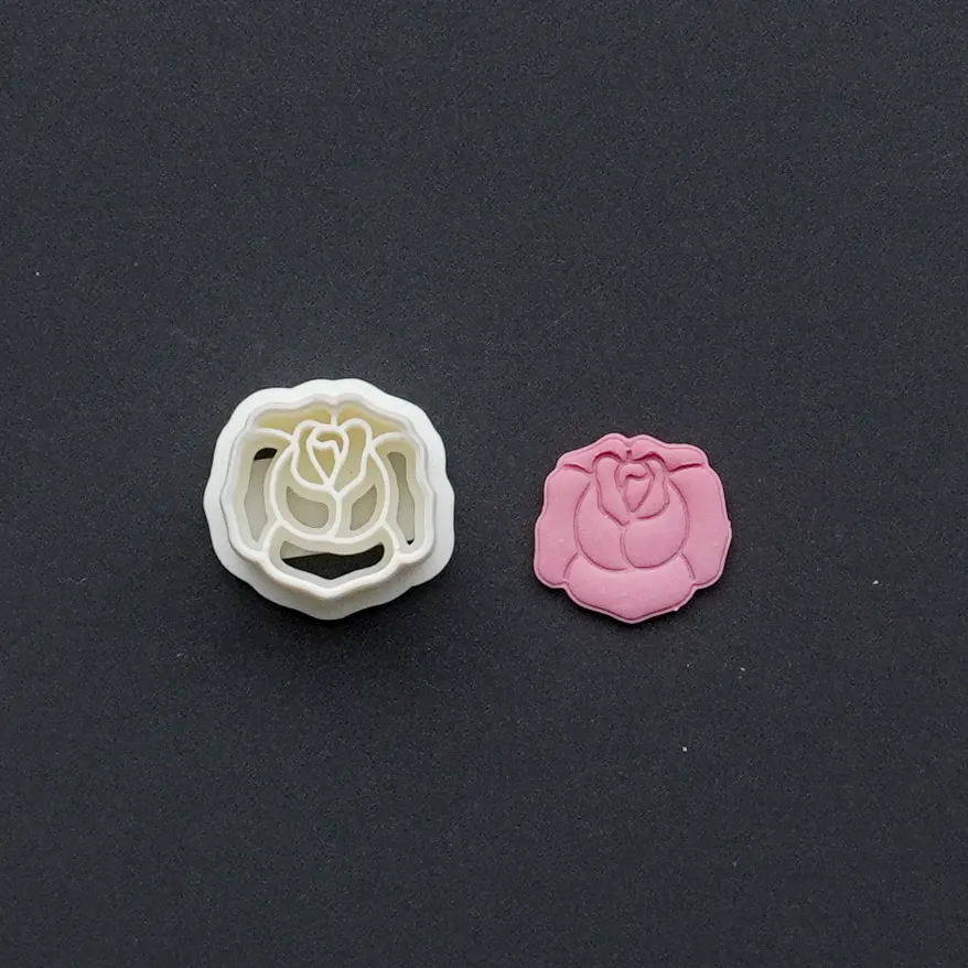 Rose Bud Polymer Clay Cutter Earrings view 4
