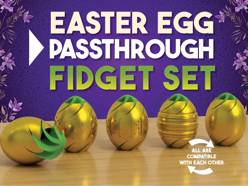 Spiral Fidget Passthrough Easter Egg Set 