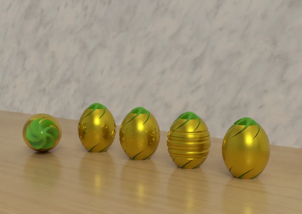 Spiral Fidget Passthrough Easter Egg Set - Free 3D Print Model - MakerWorld