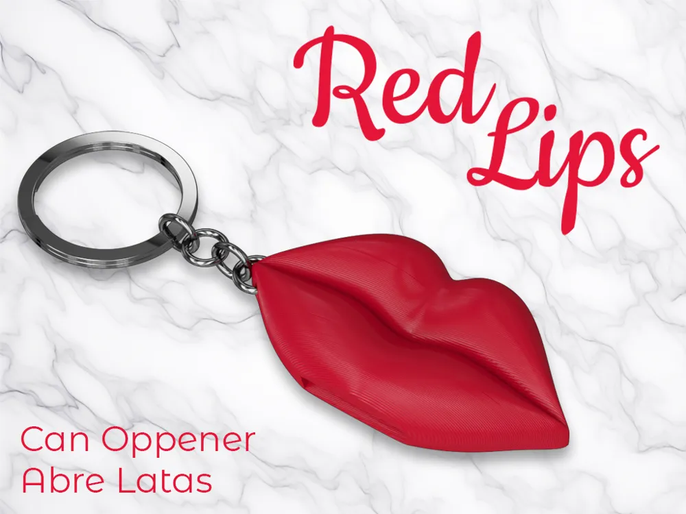 Labios Rellenos Llavero abrecartas de labios rojos - Modelo de impresión 3D gratuito ...