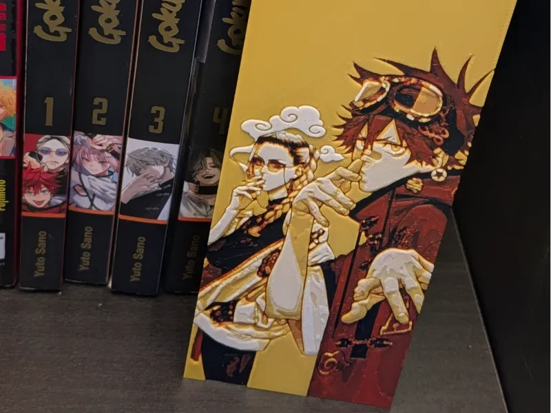 Gokurakugai Bookmark | Hueforge Multicolor