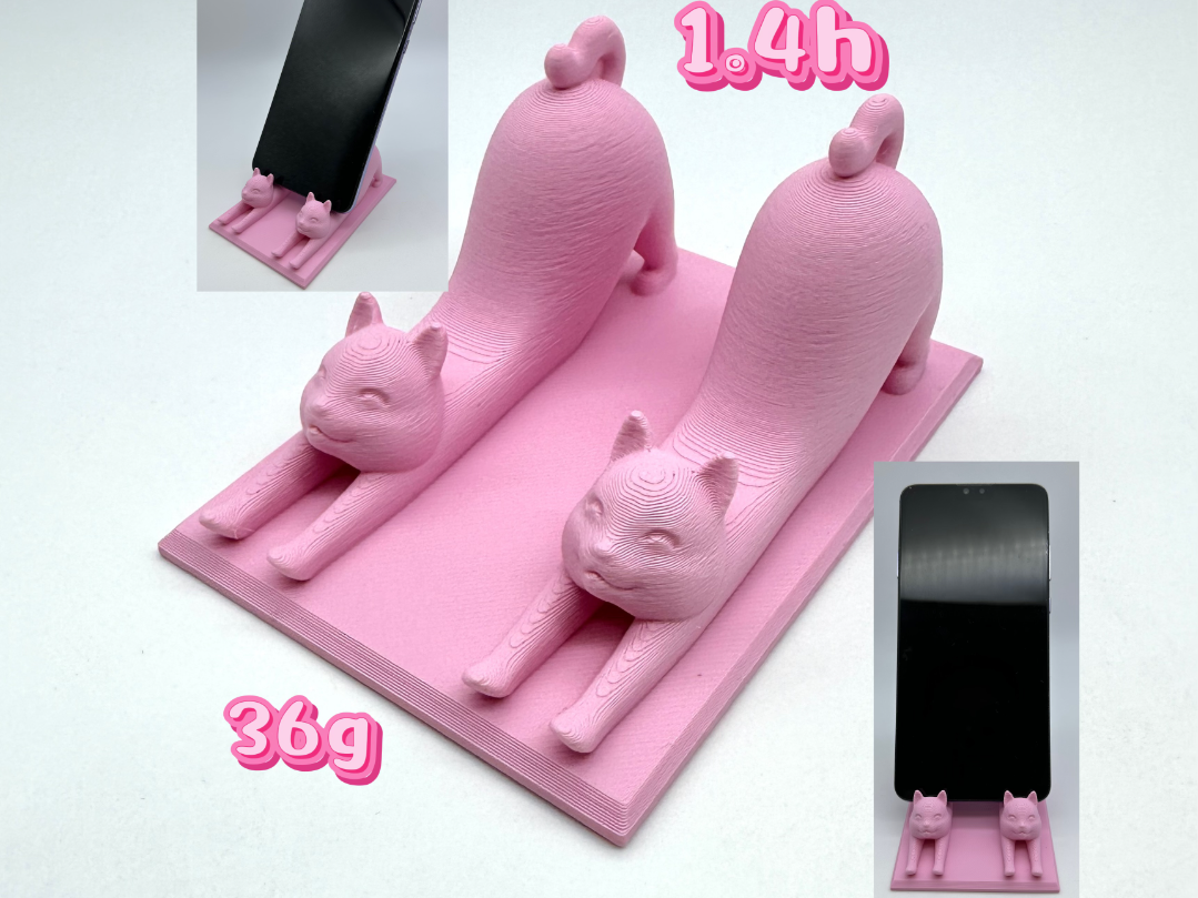 Miniatura 1 do modelo 3D 可爱猫咪手机支架（1.4h 36g）