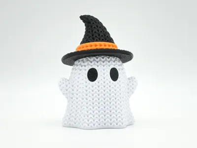 Fantasma de bruxinha com textura de tricô