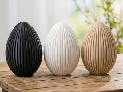 Modern Grooved Decor Egg