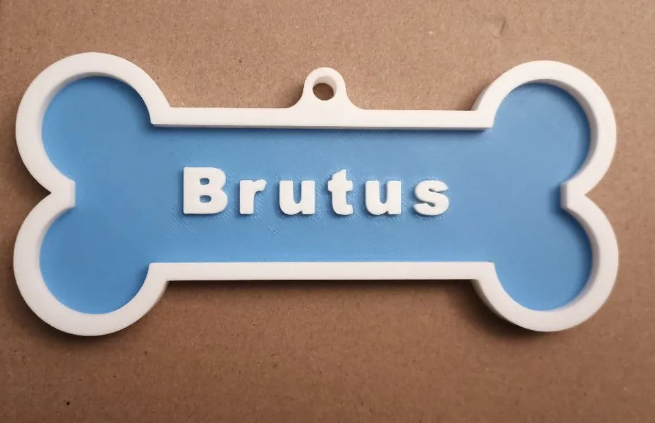 Bone tag with custom text - Free 3D Print Model - MakerWorld