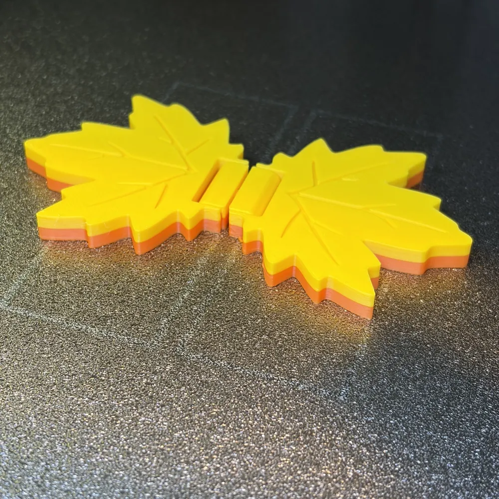 Fall Maple Leaf Slider + Flip Fidget (~37 mins) - Free 3D Print Model ...