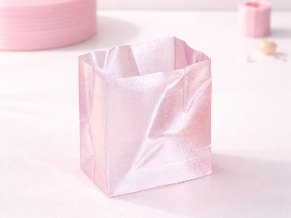 Aesthetic translucent paper bag vase