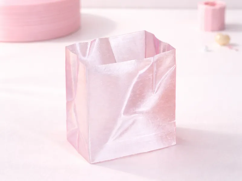 Aesthetic translucent paper bag vase