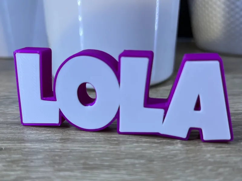LOLA name design ornament nameplate WITHOUT AMS